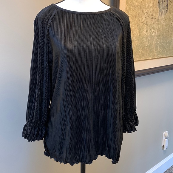HALOGEN plisse pleated lettuce hem dolman sleeves beautiful condition Nordstrom - Picture 2 of 8